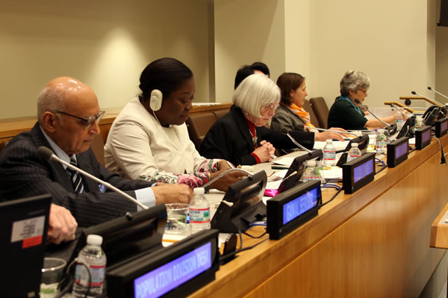 ask Force Member Dr. Lola Dare, second from left, was part of the panel discussion on the theme 'ICPD beyond 2014: An unfinished agenda